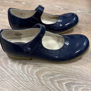 FootMates Navy Patent Emma Shoes